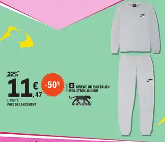 E.Leclerc SWEAT OU PANTALON MOLLETON JUNIOR offre