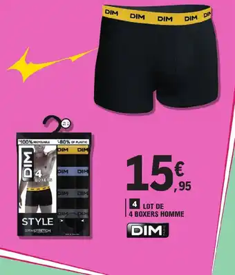 E.Leclerc LOT DE 4 BOXERS HOMME offre