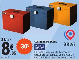 E.Leclerc CLASSEUR MÉNAGER offre