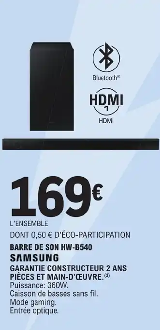 E.Leclerc BARRE DE SON HW-B540 SAMSUNG offre
