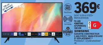 E.Leclerc TV LED 43AU7095 43"(POUCES) 108 CM offre