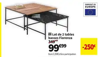 Conforama Lot de 2 tables basses fiorenza offre