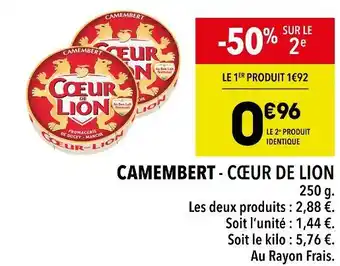 Supeco Cœur de lion camembert offre