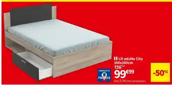 Conforama  lit adulte 140x190 cm city offre