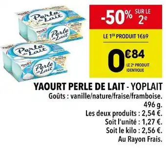Supeco Yoplait yaourt perle de lait offre