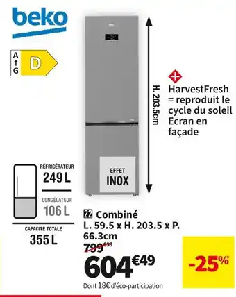 Conforama Beko réf. combiné b5rcne405hxb offre