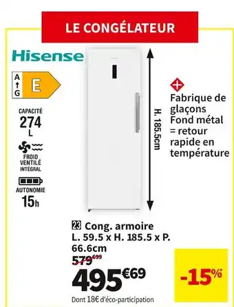 Conforama Hisense cong.armoire fv354n4bwe offre