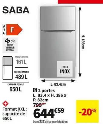 Saba réf. 2 portes ct6520nfil