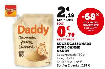 Super U Daddy sucre cassonade pure canne offre
