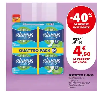 U Express Always serviettes offre