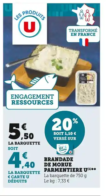 Super U U brandade de morue parmentiere offre
