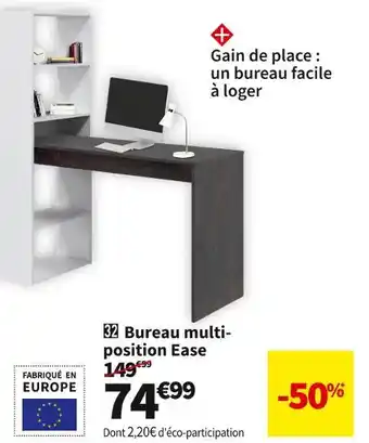 Conforama Bureau 120 cm ease offre