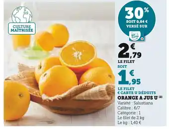 U Express U orange a jus offre