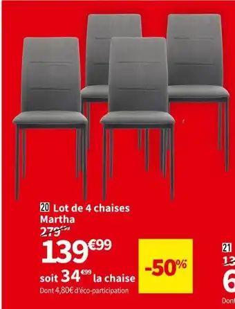 Conforama Chaise tissu martha offre