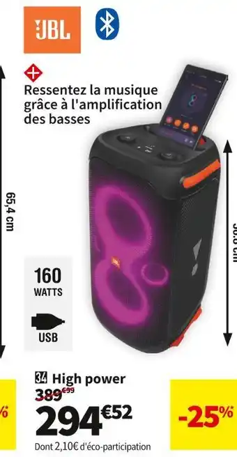 Conforama Jbl high power partybox 110 offre