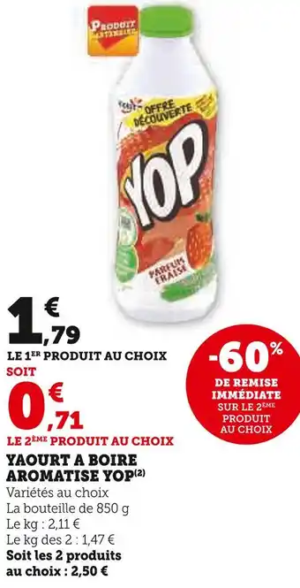 Super U Yop yaourt a boire aromatise offre