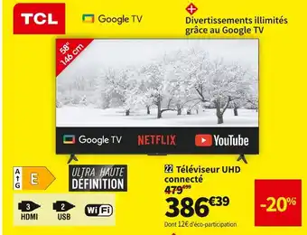 Conforama Tcl téléviseur uhd connecté 58p635 offre
