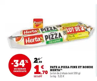 Super U Herta pate a pizza fine et ronde offre