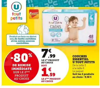 Super U U tout petits couches essentiel offre