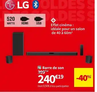 Conforama Lg barre de son sn5r offre