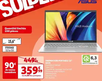 Auchan Asus ordinateur portable 15 offre