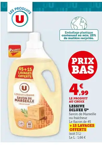 Super U U lessive diluee offre