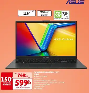 Auchan Asus ordinateur portable 15 offre