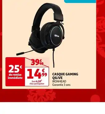 Auchan Qilive casque gaming offre