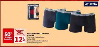 Auchan Athena boxers homme trio basic offre