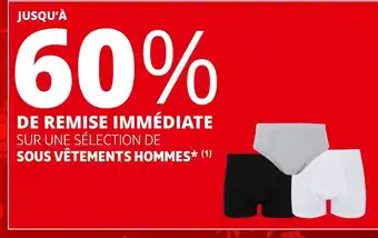 Auchan Jusqu’à 60% de remise immédiate sur une sélection de sous vêtements hommes offre