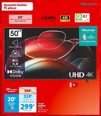 Auchan Hisense tv 50 offre