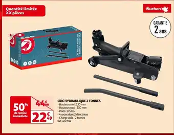 Auchan Auchan cric hydraulique 2 tonnes offre