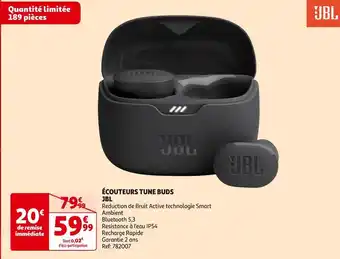 Auchan Jbl écouteurs tune buds offre