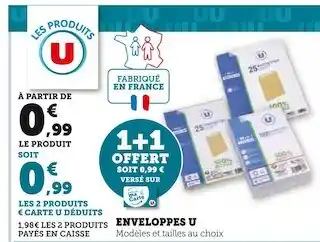Super U U enveloppes offre