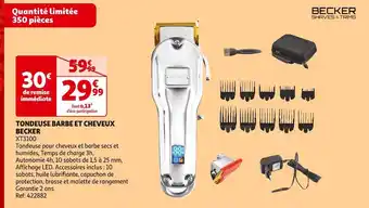Auchan Becker tondeuse barbe et cheveux offre