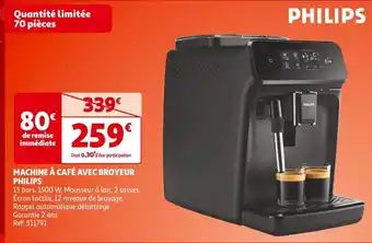 Auchan Philips machine à café avec broyeur offre