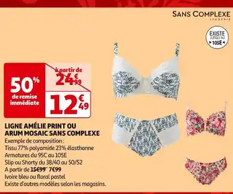 Auchan Sans complexe ligne amélie print ou arum mosaic offre