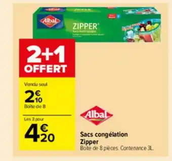 Sacs Congélation Zipper Albal