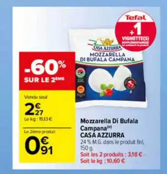 Carrefour Market Mozzarella Di Bufala Campana Casa Azzurra offre