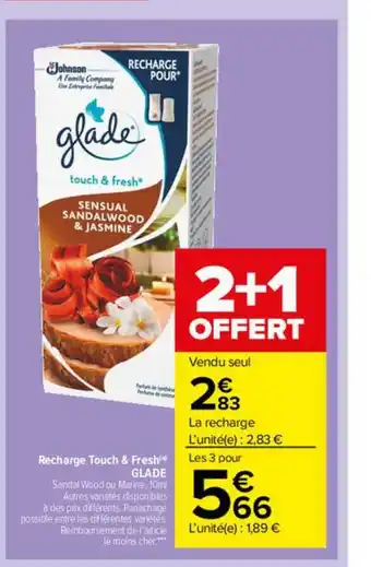 Carrefour Market Recharge Touch & Fresh Glade offre