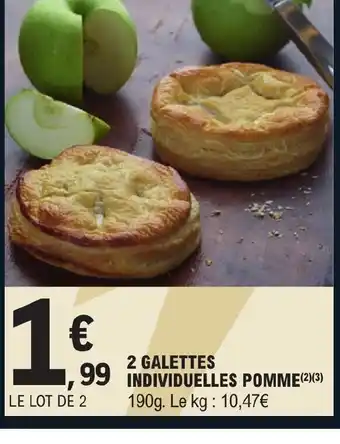 E.Leclerc 2 GALETTES INDIVIDUELLES POMME offre