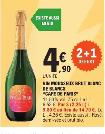 E.Leclerc VIN MOUSSEUX BRUT BLANC DE BLANCS offre