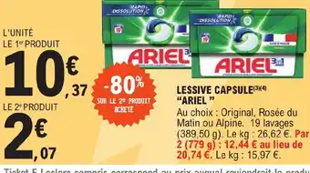 E.Leclerc LESSIVE CAPSULE ARIEL offre