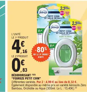 E.Leclerc DÉSODORISANT FEBREZE PETIT COIN offre