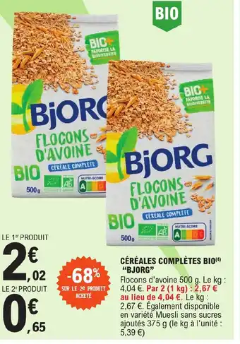 E.Leclerc CÉRÉALES COMPLÈTES BIO offre