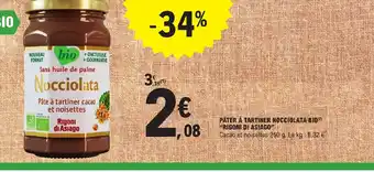 E.Leclerc PATER À TARTINER NOCCIOLATA BIO RIGONI DI ASIAGO offre