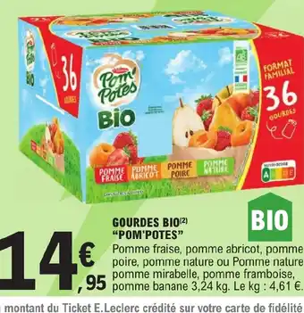 E.Leclerc GOURDES BIO POM'POTES offre