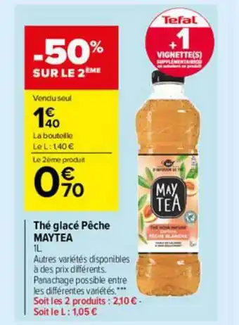 Carrefour Market Thé Glacé Pêche Maytea offre