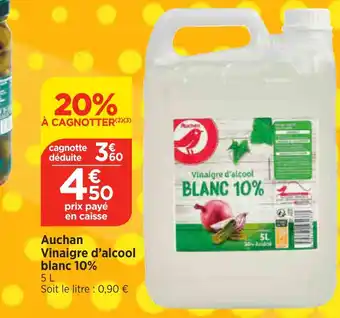 Bi1 Auchan Vinaigre d'alcool blanc 10% offre