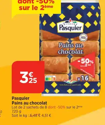Bi1 Pasquier Pains au chocolat offre